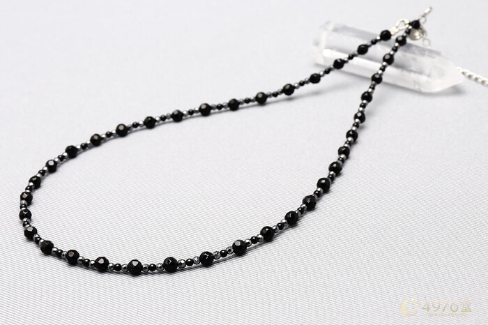 オニキス ネックレス 4mm+2mm
