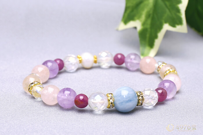 アクアマリン・ラベンダーアメジスト・モルガナイト ブレスレット