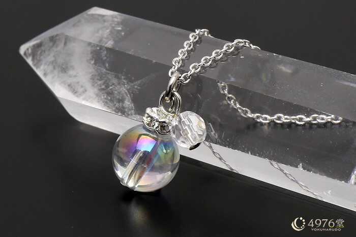 オーロラ水晶・水晶カット パワーストーンネックレス