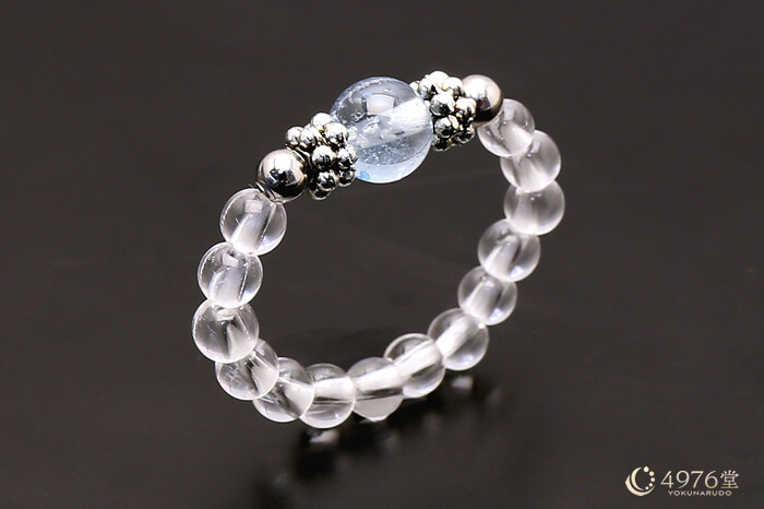 美品！Takahiro Omori ブルートパーズの水晶リング ブルートパーズ・水晶 リング ｜ 天然石通販の4976堂