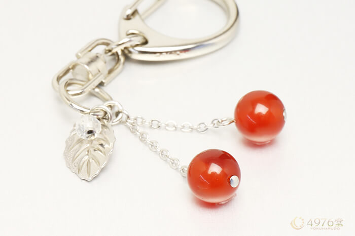 カーネリアン キーホルダー チェリー ｜ 天然石通販の4976堂
