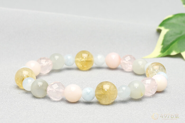 シトリン・ピンクオパール・ムーンストーン ブレスレット ｜ 天然石