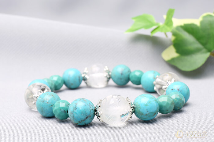 四神獣水晶・ターコイズ ブレスレット 12mm ｜ 天然石通販の4976堂