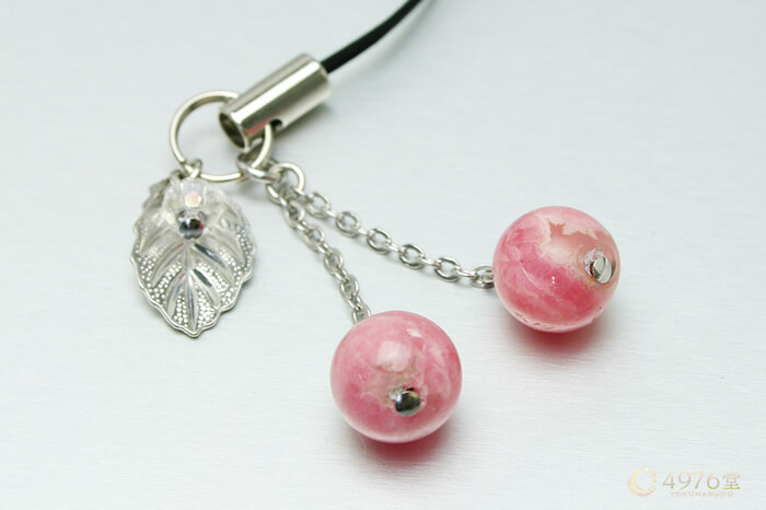 インカローズ・チェリー ストラップ ｜ 天然石通販の4976堂