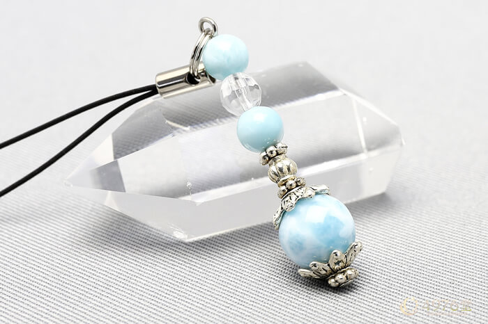 ラリマー・水晶カット ストラップ ｜ 天然石通販の4976堂