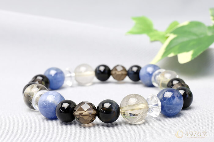 ルチルクォーツ・カイヤナイト・ホークスアイ ブレスレット ｜ 天然石