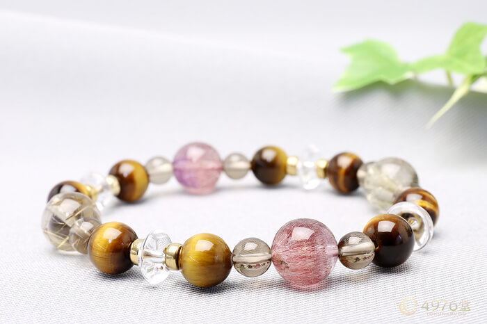 ルチルクォーツ・セイクリッドセブン・タイガーアイ ブレスレット