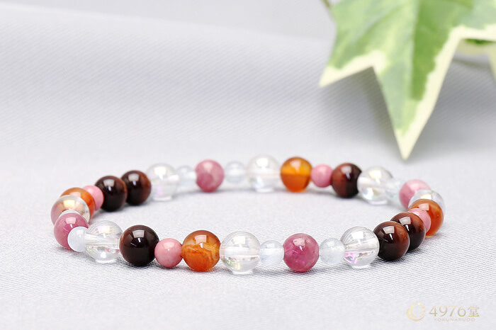 ピンクトルマリン レッドタイガーアイ パワーストーンブレスレット パワーストーン通販 天然石ブレスレットの4976堂